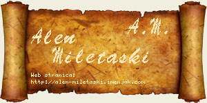 Alen Miletaški vizit kartica